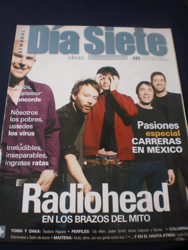 Revista Día Siete Dardos Radiohead En Los Brazos Del Mito