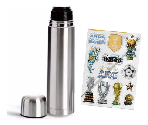 Termo Bala Acero Doble Capa + Stickers Para Personalizar