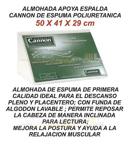 Almohada Triángulo Cannon Funda Algodón 50x41x29 Lectura