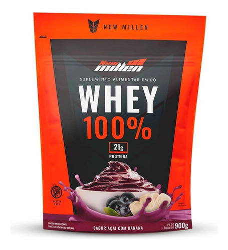Whey 100% Refil (900g) - Sabor: Açai Com Banana Açaí Com Banana