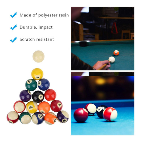 Bola De Billar, 16 Piezas Bola De Billar Juego Completo 2 Pu
