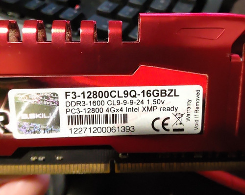 Imagem 2 de 2 de Memoria Ram 4gb 1600mhz Ddr3 G. Skill Ripjaws Z