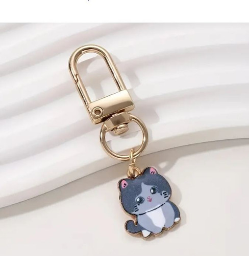 Llavero Metálico Esmaltado Diseño Gatos