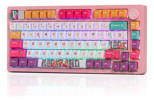 Teclado Mêcânico Premium de Alumínio RGB Adamantiun Akira Vibrant Spectrum Pbt 75% Switch Racoon