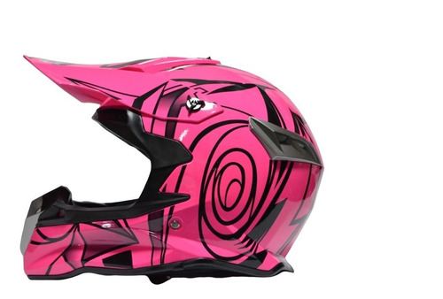 Casco Motocross Bottari Certificado Dot Rosado Mujer Dama