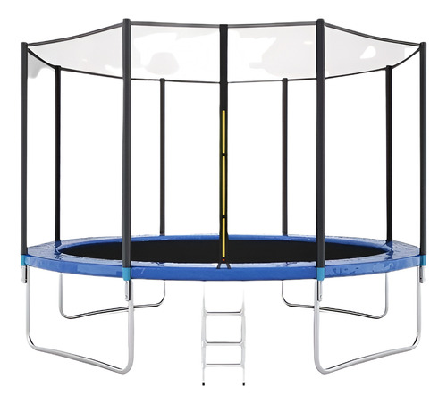 Brincolin Trampolín Infantil 12ft 3.60mts Con Escalera Homex Lona De Salto Negro Cobertor De Resortes Azul