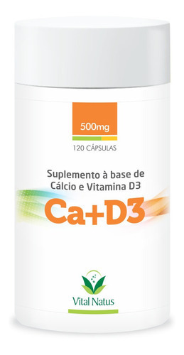 Calcium Vitamina D3 500mg 120 Capsulas Sabor Neutro
