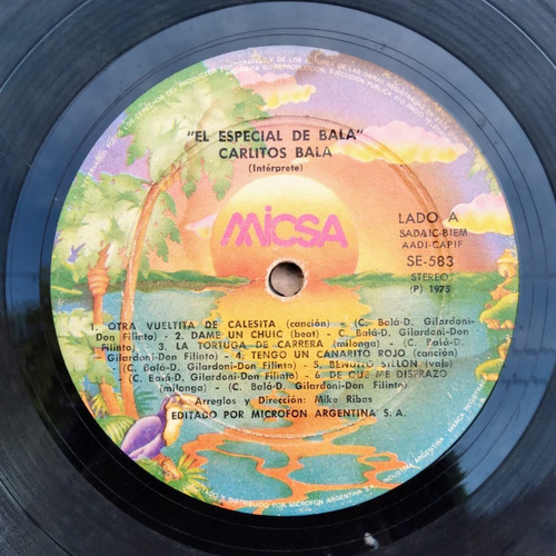 Disco Vinilo El Especial De Bala - Carlitos Bala (intérprete (Usado)