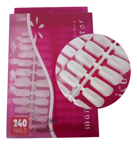 Uñas postizas cuadradas con punta rápida, 240 unidades, Soft Gel Nails