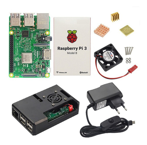 Imagem 1 de 10 de Raspberry Pi 3 B Com 1gb Ram Case Dissipador Cooler Original