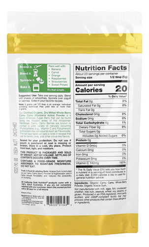 California Gold Nutrition Polvo Orgánico De Camu Camu 114g