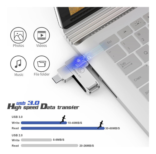 Unidad Flash Usb C Memoria Stick De 128 Gb Usb 3.0 Tipo C Fl