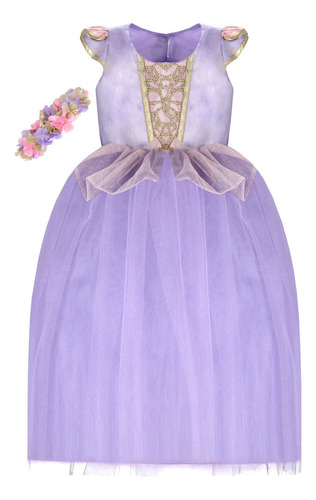 Disfraz Vestido Rapunzel Niña Princesa Enredados Elegante