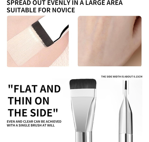 4 Brochas Plana De Maquillaje Faciales Para Base Corrector