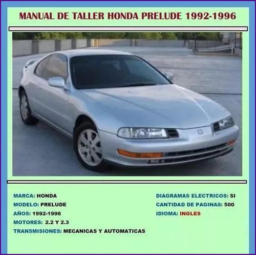 Manual De Taller Reparacion Diagrama Honda Prelude 1992 1996