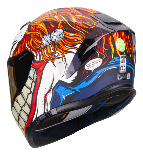Hax Helmets. Casco Integral Dot Ece 06. Modelo Force Gambler