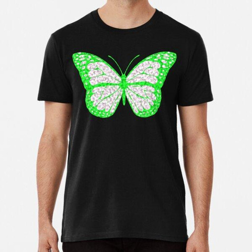 Remera Y2k Neon Green Bling Butterfly Algodon Premium