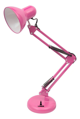 Lámpara articulada Lorben Pixar, garra y base, color de la cúpula: rosa, color de la estructura: rosa