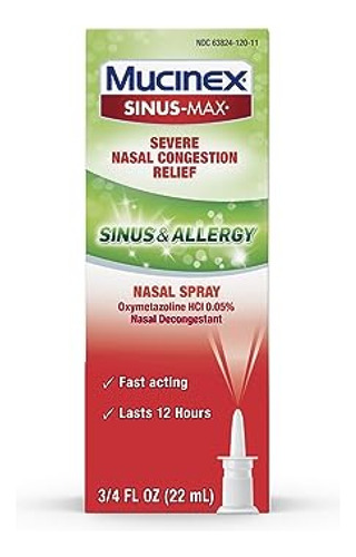 Descongestionante Nasal  Mucinex Sinus-max Spray Nasal Para