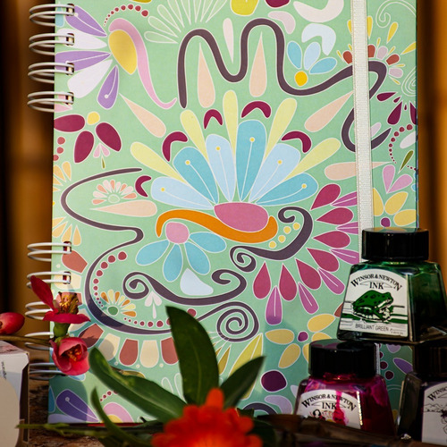 Imagen 1 de 3 de Cuaderno Anillado A5 Floral Calcáreo 2 - 80 Hojas