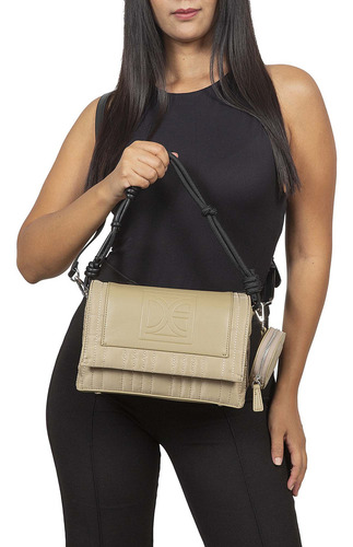 Bolsa Crossbody Cloe Kaksani Grande Color Marrón Claro