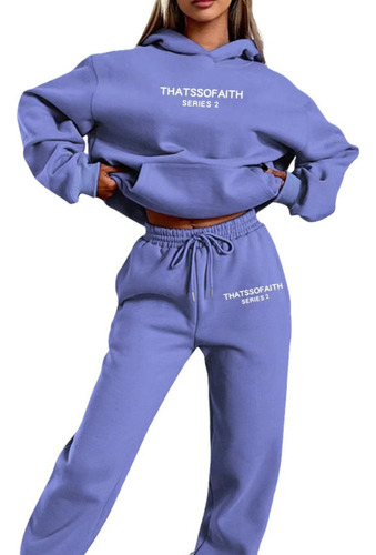 Conjunto De Pantalones Tipo Sudadera Casual Con Capucha A La