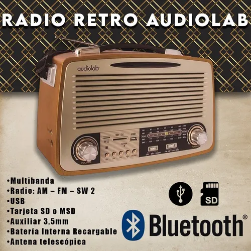 Radio Retro Bluetooth 01 Audiolab Color Marrón
