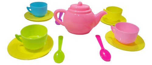 Set De Vajilla Juguetes Tetera+ 4 Tazas+4 Platillos+2 Cuchar