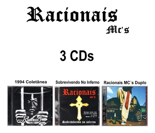 Racionais Mcs 3 Cd 1994 + Sobrevivendo No Inferno + Cd Duplo