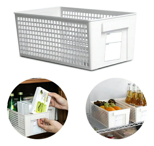 Canasto Organizador Heladera Cocina Frutas Multiuso Alacena Color Blanco