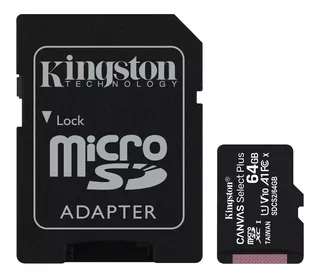 Tarjeta de memoria Kingston SDCS2 Canvas Select con adaptador SD 64GB