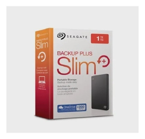 Externo Seagate Backup Plus Slim Stdr1000100 1tb Preto Preto
