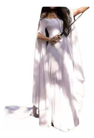 Vestido Gótico Medieval For Mujer Con Corbata De Encaje Vin
