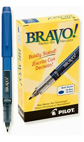 Paquete Pilot Bravo 11030 Marcador Tinta Líquida Azul, Caja