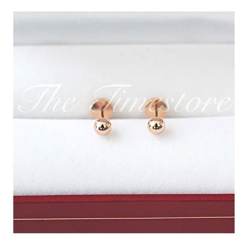 Par Aros Abridores Oro 18k Bolita Nº 3 (3,5mm) Con Estuche