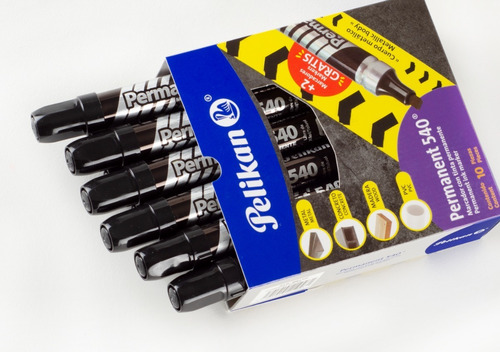 Imagen 3 de 5 de Marcador Pelikan Permanent 540 Industrial (10 U + 2 Gratis)