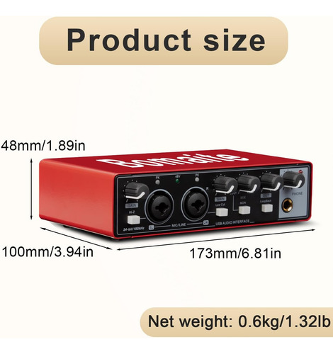 Interfaz De Audio Usb Mb28 Para Pc Y Mac: Guitarra Y Grabaci