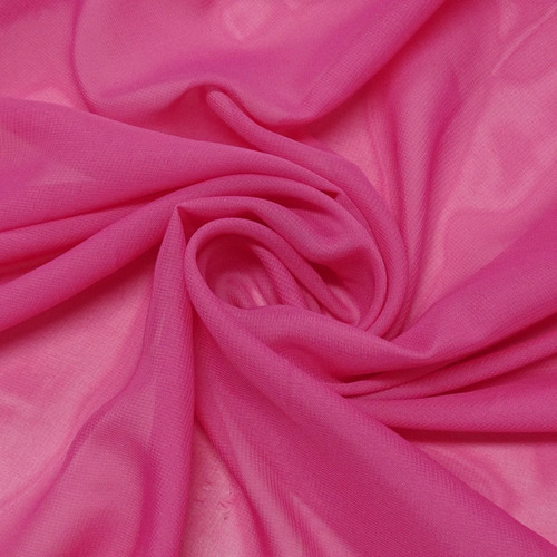 Tecido Crepe Chiffon Cor Rosa Camellia, Pantone: 17-1930 Tcx