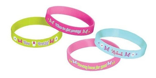 Favor De Minnie Mouse De Goma Pulsera Para 4