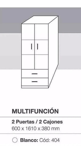 Imagen 2 de 5 de Organizador Orlandi 404 Blanco Multifuncion 2puertas 2cajone