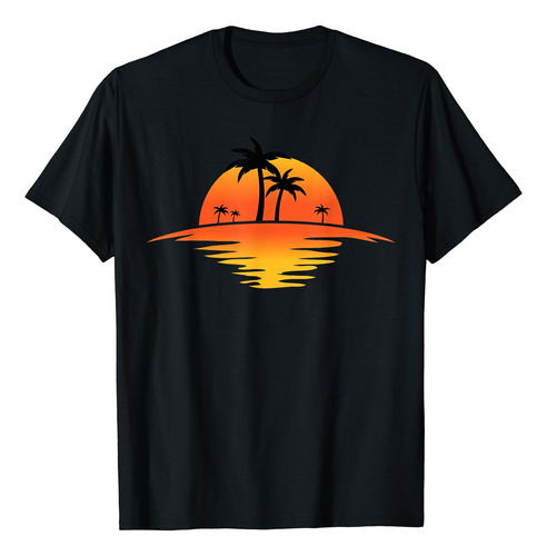 Sunset Beach Silhouette Tropical Palm Tree Sunny Lover - Cam