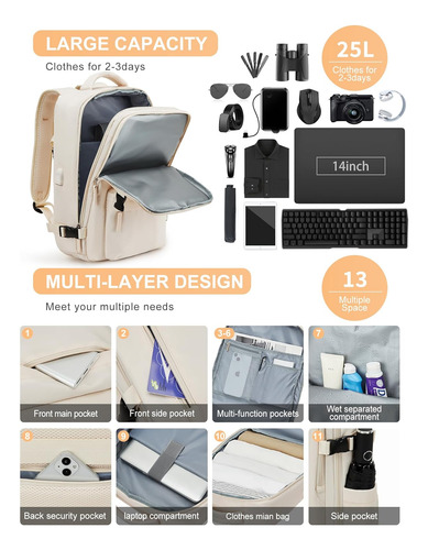 Mochila Grande De Viaje Para Mujer Impermeable C6-simple