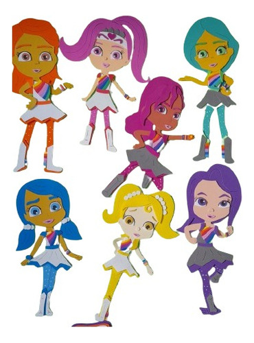 Personajes Goma Eva Carteles Rainbow Rangers Infantil