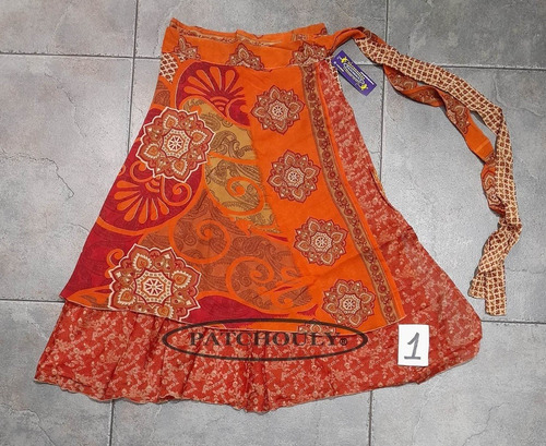 Imagen 2 de 9 de Pollera 3/4 Mil Formas Seda Hindú Estampada Doble Capa Video