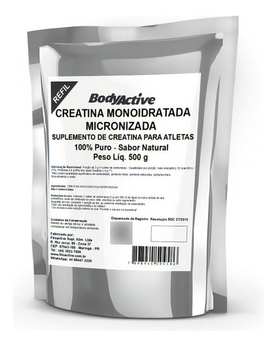 Creatina Monoidratada Micronizada 1 Kg Em Pó - 100% Pura Sabor Natural