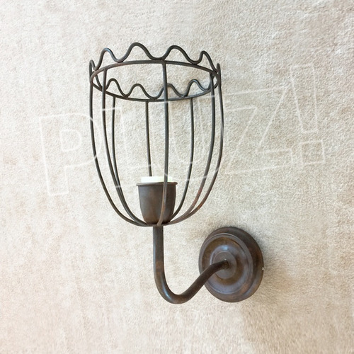 Imagen 6 de 7 de Aplique Pared Pantalla Extra Mini 1 Luz Jaula Hierro Óxido