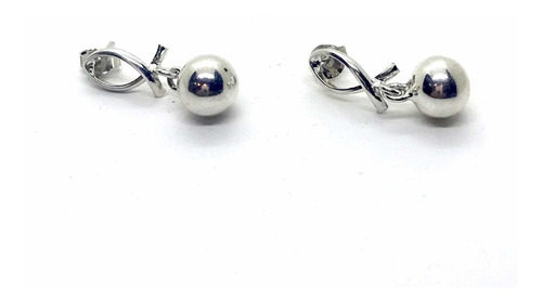 Imagen 5 de 6 de Aros Colgante De Plata 925 Bolita
