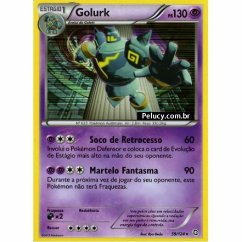 Golurk - Psíquico Raro Holografica 59/124 Pokemon Card Game