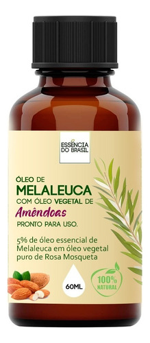 Óleo Essencial Essência Do Brasil Óleo De Melaleuca Com Amêndoas 60ml - Pronto Para Uso Melaleuca Com Amêndoas 60ml