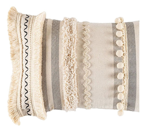 Boho Decoración Throw Borlas Almohada Cubierta Hecha A Mano